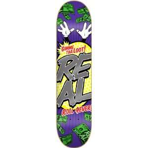  Real Gimme Tha Loot Skateboard Deck   8.25 Purple: Sports 