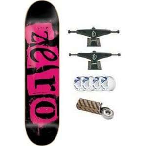 Zero Skateboard: Punk   8.0 Black/Pink Veneer w/Mini Logo Wheels