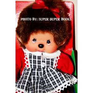  Monchhichi Cute Girl Wearing a Red Dress with Black and 