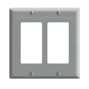  Leviton 80409 GY Decora Wall Plate, 2 Gang, Grey: Home 
