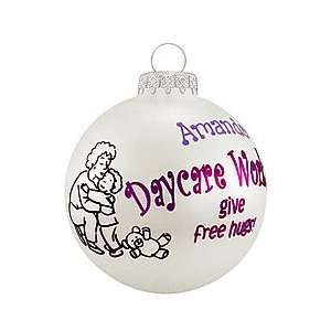    Personalized Daycare Workers Glass Ornament: Home & Kitchen