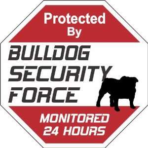    Bulldog Dog Yard Sign Security Force Bulldog Pet Supplies