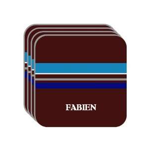 Personal Name Gift   FABIEN Set of 4 Mini Mousepad Coasters (blue 