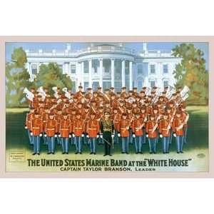 The United States Marine Band at the White House   12x18 Framed Print 