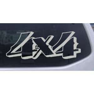 4X4 Off Road Car Window Wall Laptop Decal Sticker    Silver 44in X 16 