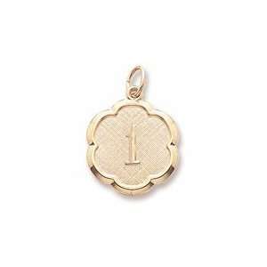  Numb 1 Charm in Yellow Gold: Jewelry