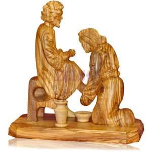  22cm Washing Feets Olive Wood Figure: Everything Else