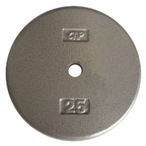 Cap Barbell Free Weights Standard 25 Pounds Plate (Gray):  