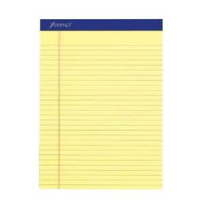 11 3/4 Inch Legal Rule Canary 50 Sheet Evidence Pads, Red Margin 