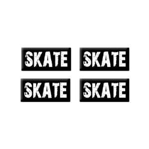  Skate   3D Domed Set of 4 Stickers: Automotive