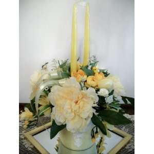  Spring/Summer Yellow Mixed Peony Candle Arrangement
