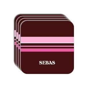 Personal Name Gift   SEBAS Set of 4 Mini Mousepad Coasters (pink 