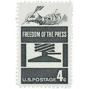 1119   1958 4c Freedom of Press Postage Stamp Numbered Plate Block (4 