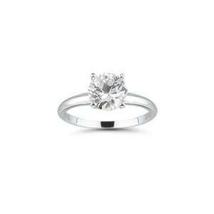  0.59 Cts White Sapphire Solitaire Ring in 18K White Gold 3 
