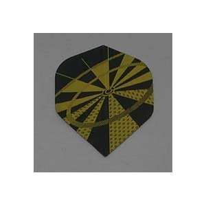     Black/Yellow Metallic Dartboard Halex flights