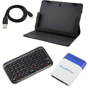   Mini Keyboard + Micro USB Sync & Charge Cable + Blue Mini Brush for