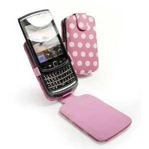  Juss Luv Polka Hot Faux Leather Case Cover for Blackberry 