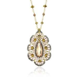  Miguel Ases Ocean Pearl and Rose Gold Bead Embroidered 