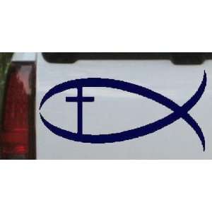 Navy 26in X 13.0in    Christian Fish Christian Car Window Wall Laptop 