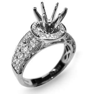  18KT White Gold Engagement Ring (accomodates 1 ct. Diamond 