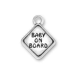  Baby On Board Sign Sterling Silver Charm: Evercharming 
