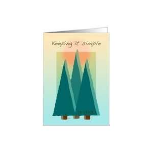  12 Step Recovery 10 Years Trees Keeping it Simple Card 