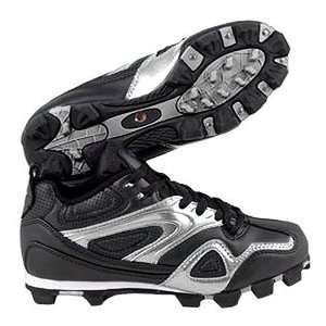   Youth Base Hit Low Baseball Cleats BLACK/SILVER 1Y 