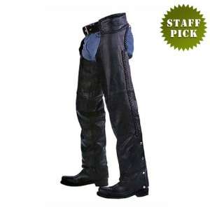   Leather Chaps   Premium Braided Motorcycle Leather Chaps Automotive