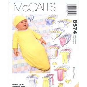  McCalls 8574 Sewing Pattern Infants Preemie Layette 