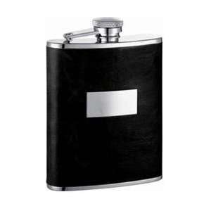   New   Ontario 6 oz Black Leather Hip Flask   VF1188: Kitchen & Dining