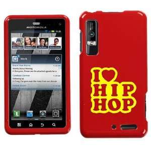   XT862 YELLOW I LOVE HIP HOP ON RED HARD CASE COVER 