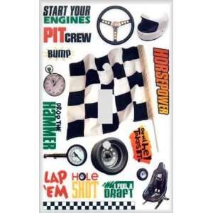  Racing Car Montage Decorative Switchplate Cover: Home 