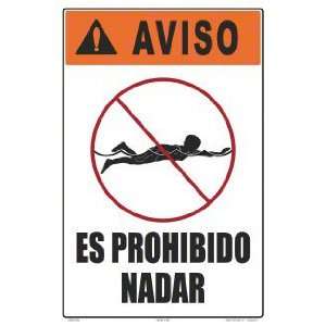  Sign Warning No Swimming Allowed Spanish 7206Wa1218S