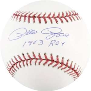  Pete Rose Signed Baseball with 63 ROY Inscription: Sports 
