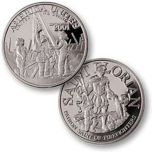  AMERICA UNITES   TWIN TOWERS   NICKEL ANTIQUE PROOF LIKE 