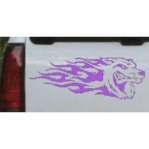 Purple 12in X 32.4in    Wolf With Tribal Flames Tribal Car Window Wall 