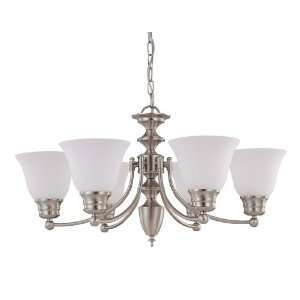 Nuvo Lighting 60/3305 Empire 6 Light Chandelier with Frosted Glass 