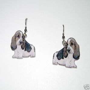 Bassett Hound Puppy Earrings CUTE Free Shipping  