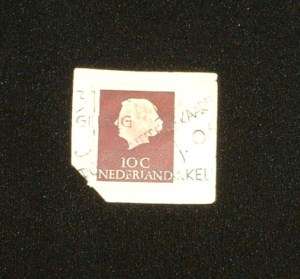 10 C Nederland Maroon Color Stamp Postmarked w Portrait  