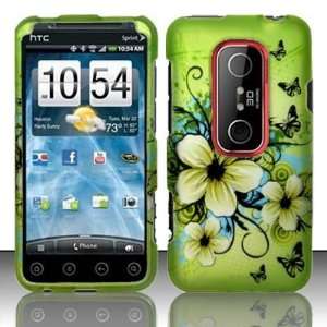   Rubber Feel Plastic Design Case for HTC Evo 3D (Sprint) + Car Charger