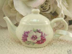 Teapot Keepsake Ornament~Magnolia Lilac~Tea Party Favor  
