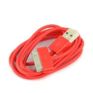 2x Red USB Data Cable for iPhone 4 4S 3 3G iPad 1 2 iPod Touch 2G 3G 