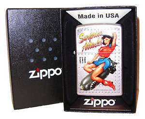 Zippo Lighter Surprise Attack Pin Up Girl   Brand New  