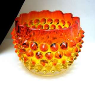 Fenton Small Amberina Hobnail Bowl Dish Round  