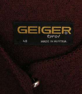 Geiger Boiled Wool Button Jacket Red 10 PERFECT  