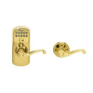   Entry with Auto Lock and Flair Levers, Bright Brass: Home Improvement