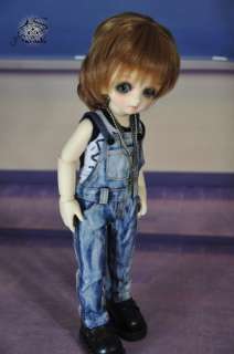 YO SD Plaid Overalls Jeans/pants BJD super dollfie  