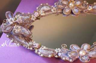 Victorian Vintage Style Mirror BUTTERFLY VANITY TRAY purple  