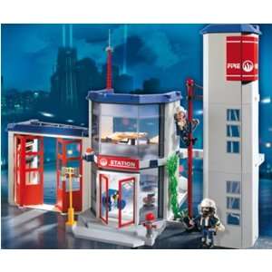  Playmobil 4819 Rescue Set Fire Station: Toys & Games