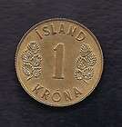 World Coins   Iceland 1 Krona 1973 Coin KM# 12a